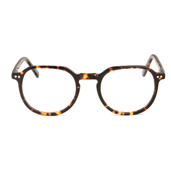 Modelo masculino con Canarias lentes ópticos clip on carey #color_carey