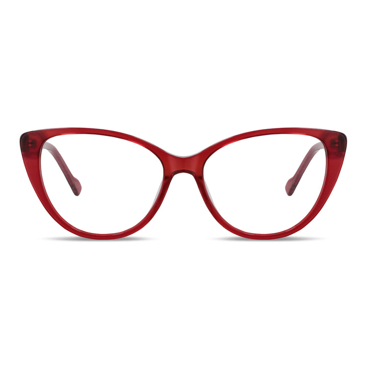 Frontal Emma lentes de lectura mujer rojo clásico bio-acetato #color_rojo