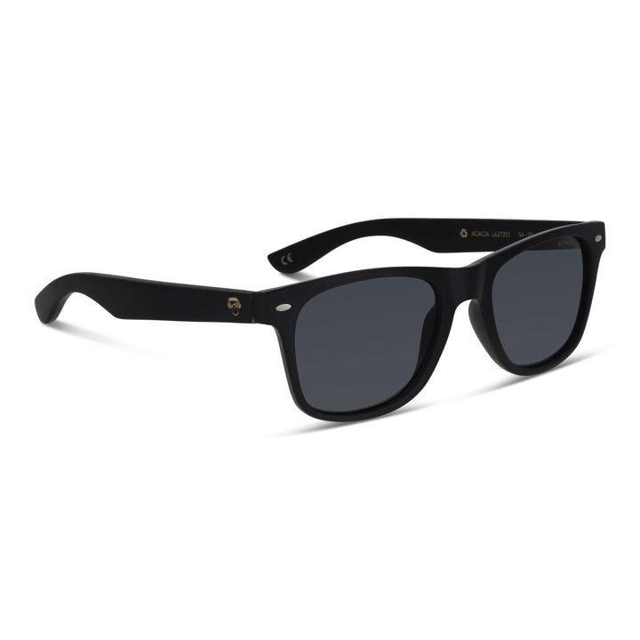 Acacia Dark lentes de sol negro vista frontal diseño universal #color_negro