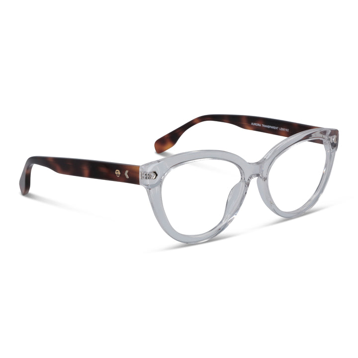 Aurora lentes ópticos transparente vista frontal para mujer #color_transparente