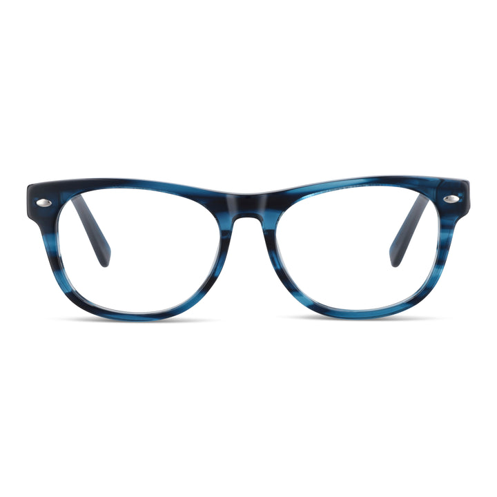Acacia High Fit lentes filtro azul azul vista frontal diseño universal #color_azul