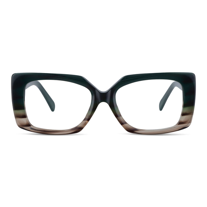 Domi lentes de sol verde vista angulada 3/4 diseño universal #color_verde