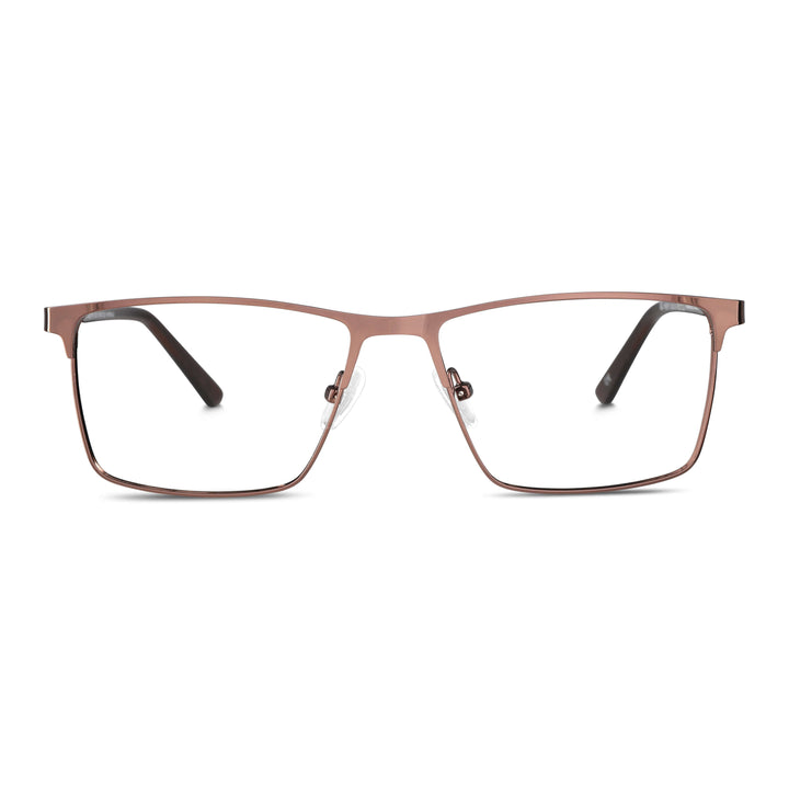 Francisco lentes ópticos café vista frontal para hombre #color_brown