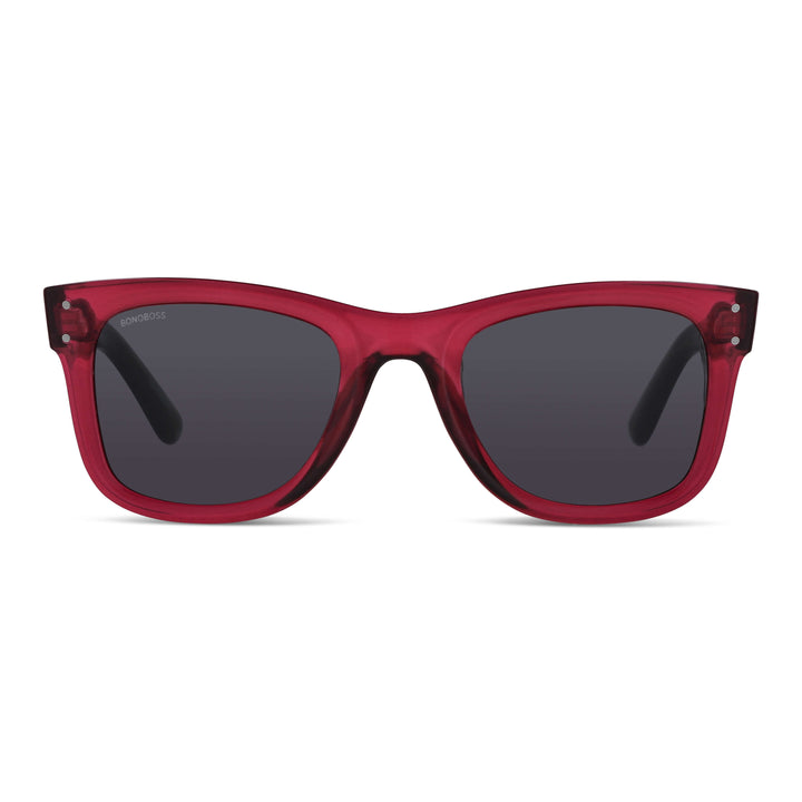 Acacia Reverse anteojos de sol rosado suave de frente con madera natural #color_rosado
