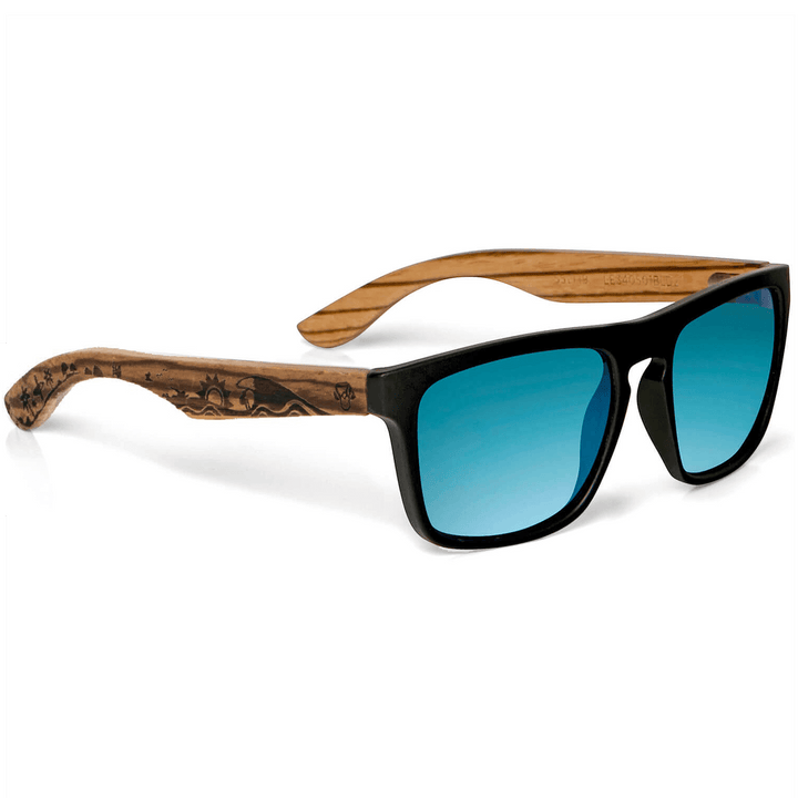 Vista lateral Lautaro Designer's lentes de sol color para mujer #color_surf-sky
