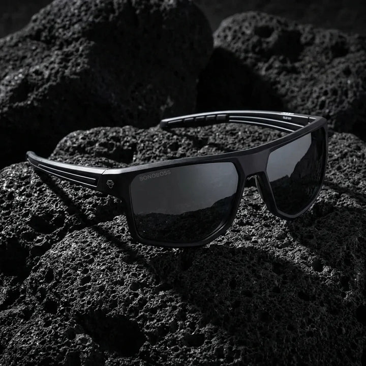 Ollie lentes de sol negro diseño frontal para hombre y mujer #editorial_polarizado #color_negro