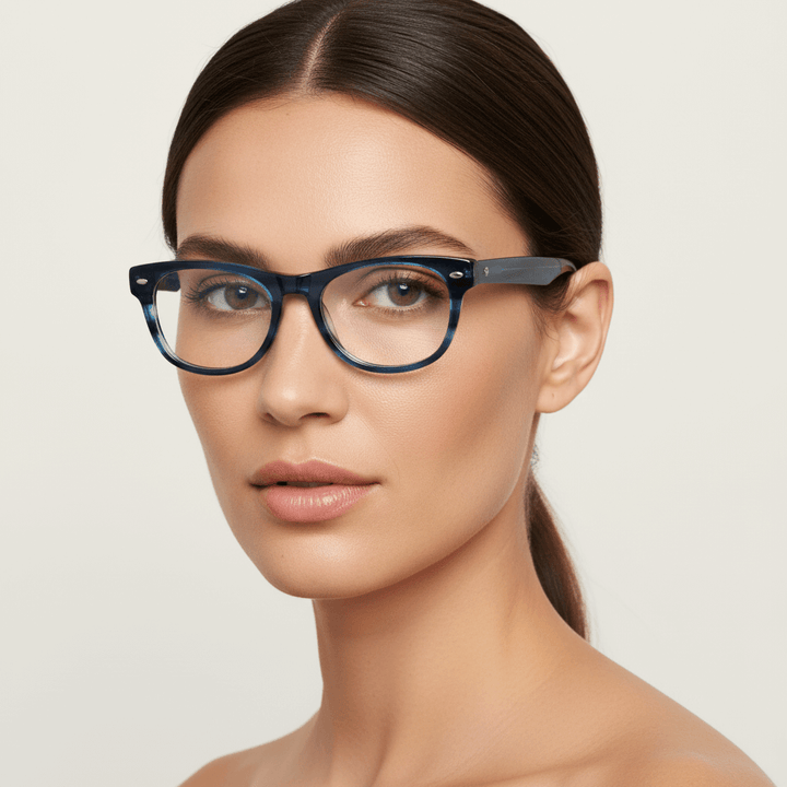 Frontal Acacia High Fit lentes de lectura mujer azul vibrante bio-acetato #color_azul