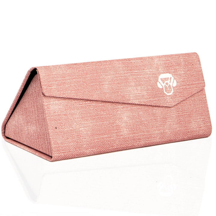 estuche plano origami para anteojos de sol polarizados y lentes ópticos para mujer color rosado #color_rosado
