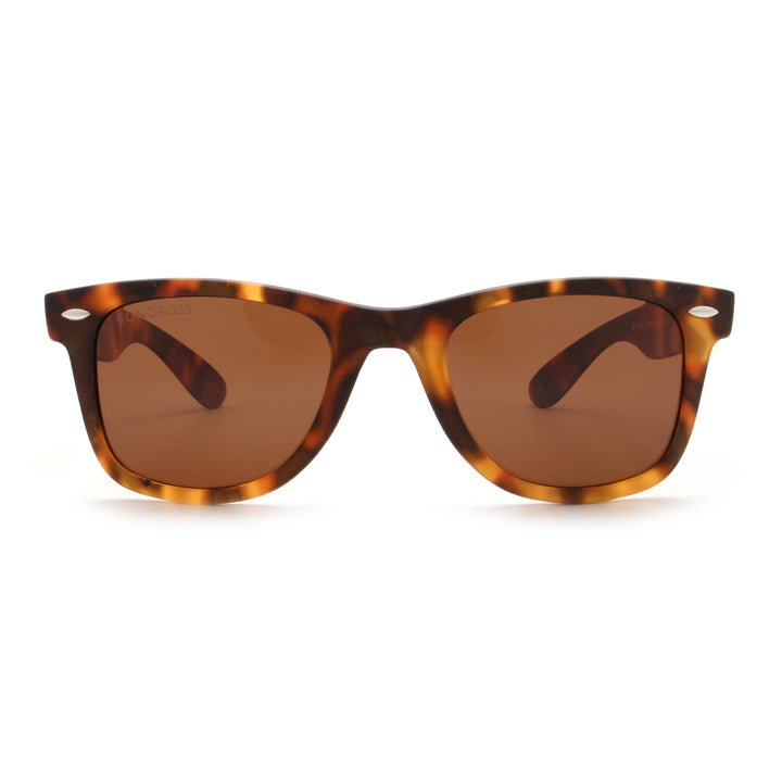 Acacia RPET Carey lentes de sol cristal Brown vista frontal unisex madera reciclada #color_brown