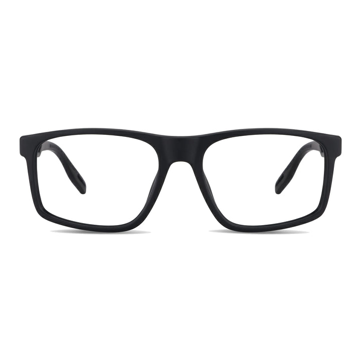 Lentes ópticos deportivos Bonoboss Jordan Negro vista frontal armazón rectangular #editorial_frontal #color_negro