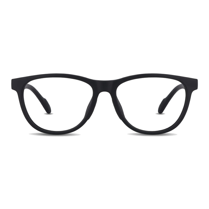 Lewis Negro Bonoboss armazón deportivo TR90 vista frontal para velocidad y running #editorial_frontal #color_negro