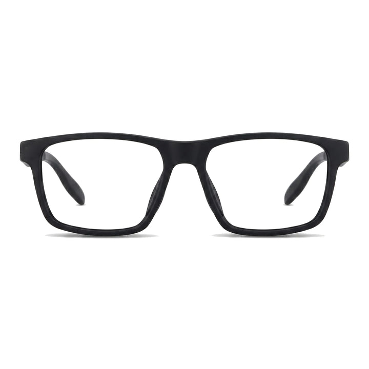 Lentes ópticos deportivos Bonoboss Senna Negro vista frontal armazón rectangular #editorial_frontal #color_negro