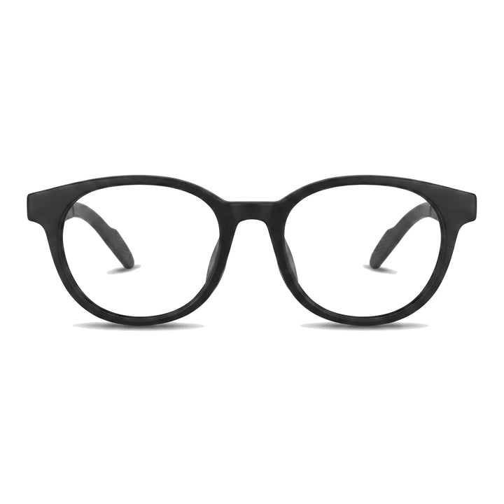 Simone Negro Lentes Ópticos Deportivos armazón redondo TR90 vista frontal #editorial_frontal #color_negro