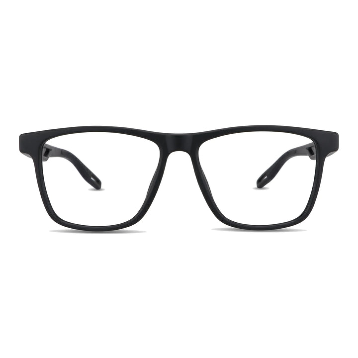 Lentes ópticos deportivos Bonoboss Tyson Negro armazón rectangular vista frontal #editorial_frontal #color_negro