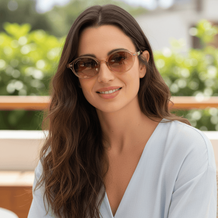 Vista frontal Capri gafas de sol color tono champagne #color_champagne