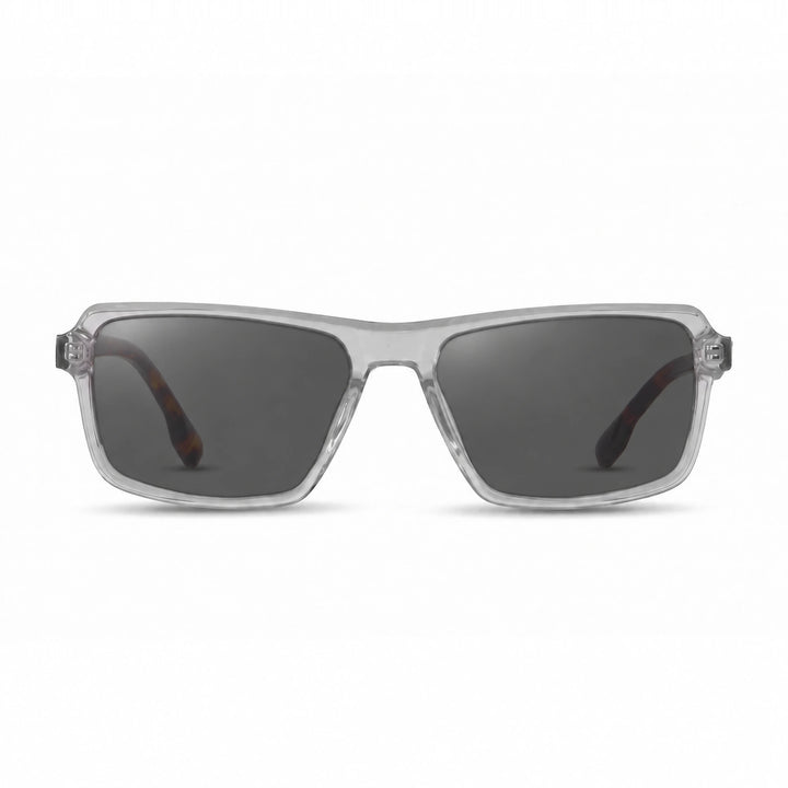 Lentes de sol Fiore 1038 Transparente con cristal negro polarizado UV400, vista frontal para hombre y mujer #color_negro #foto_frontal