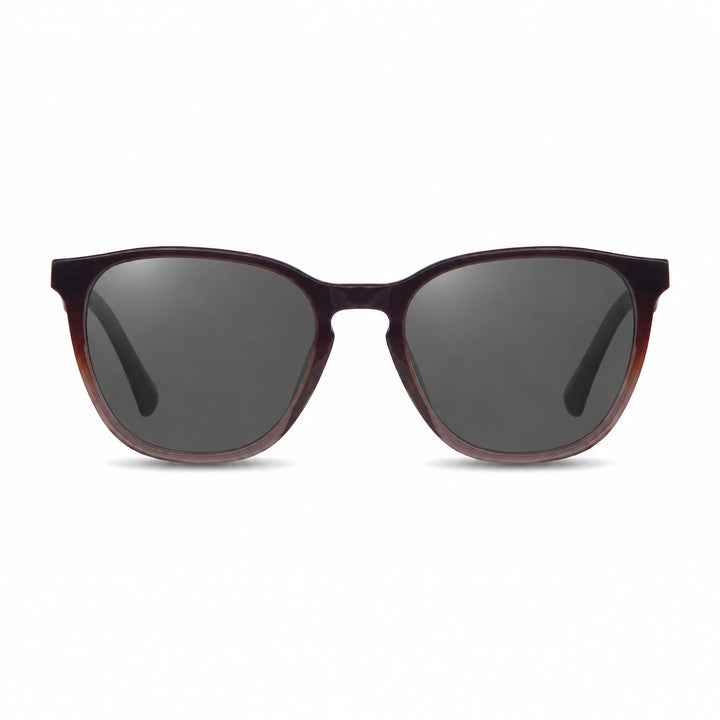Lentes de sol Fiore 7046 Brown con cristal negro polarizado UV400, vista frontal para hombre y mujer #color_negro #foto_frontal