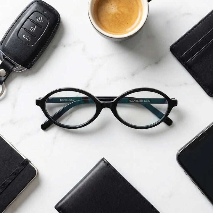 Lentes opticos Guapi Island Negro kit urbano accesorios estilo diario antirreflex receta optica bio-acetato Bonoboss #editorial_urban-kit #color_negro