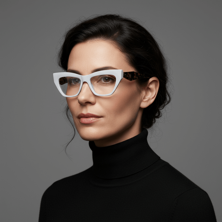 Minerva lentes de lectura blanco clásico de frente con pregraduados #color_blanco