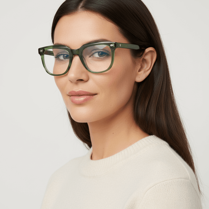 Selkie gafas ópticos verde perspectiva 3/4 para mujer #color_verde