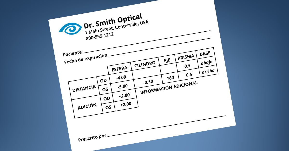 Guía Paso a Paso Para Leer la receta de las gafas