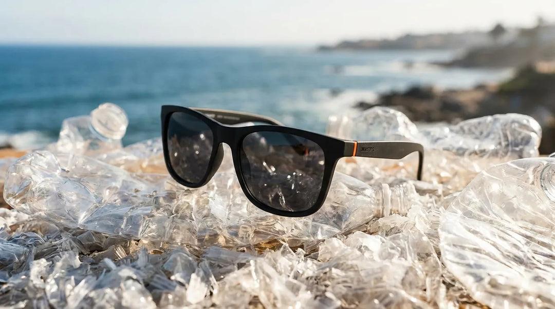 Proceso fabricación lentes plástico reciclado RPET botellas PET transformación sustentable Bonoboss Chile