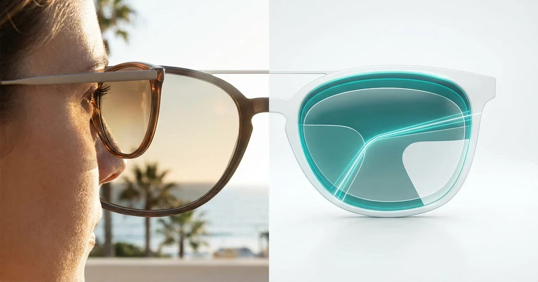 lentes de sol con aumento graduados modelos 2026 exhibición de producto con estilo sol graduados fotografía editorial profesional