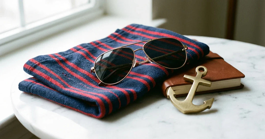 lentes de sol Tommy Hilfiger modelos 2026 exhibición de producto con estilo preppy americano fotografía editorial profesional