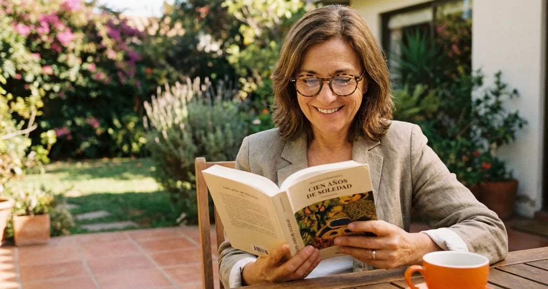 Persona madura con presbicia vista cansada probando lentes para leer en Chile guía completa 2026