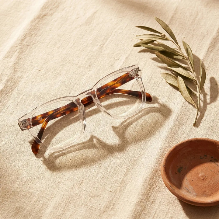 Bonoboss Dylan Transparente - bio-acetato sustentable olivo lino natural #editorial_sustentabilidad #color_transparente