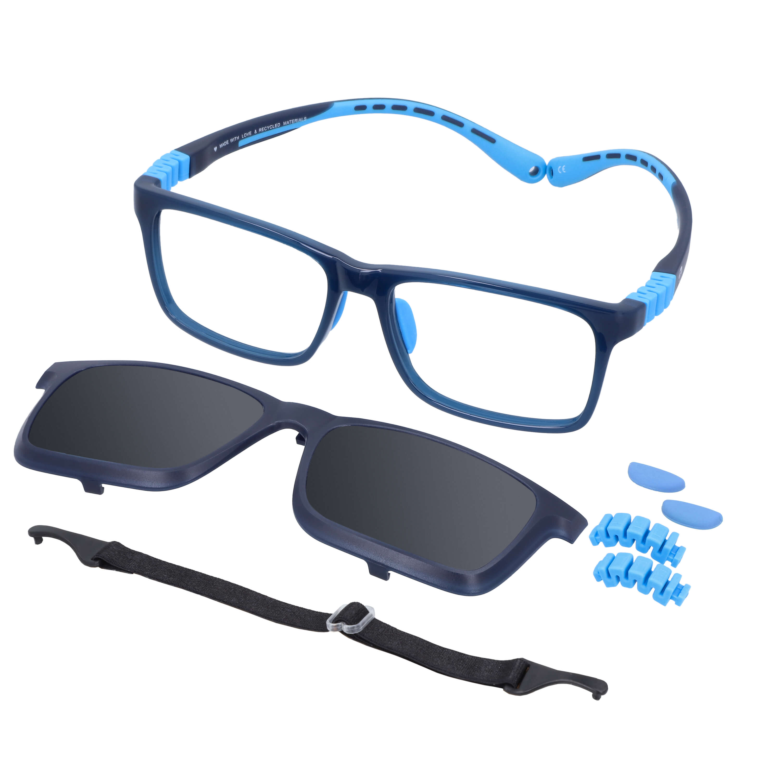 Lentes Opticos Ninos y Ninas Clip Sol Polarizado Resistentes Bonoboss