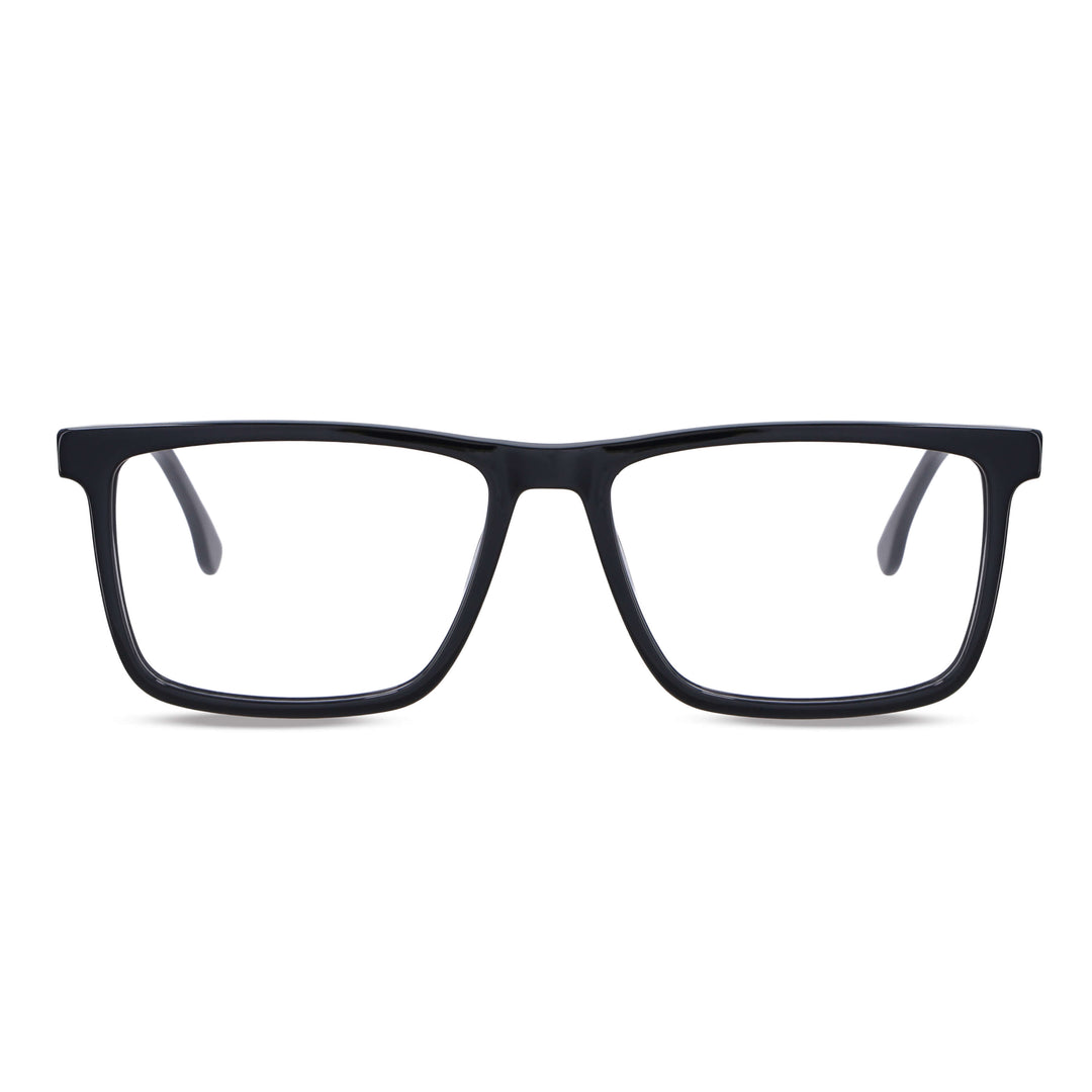 anteojos opticos rectangulares vista angulada de color azul con borde rojo y azul para hombre #color_azul