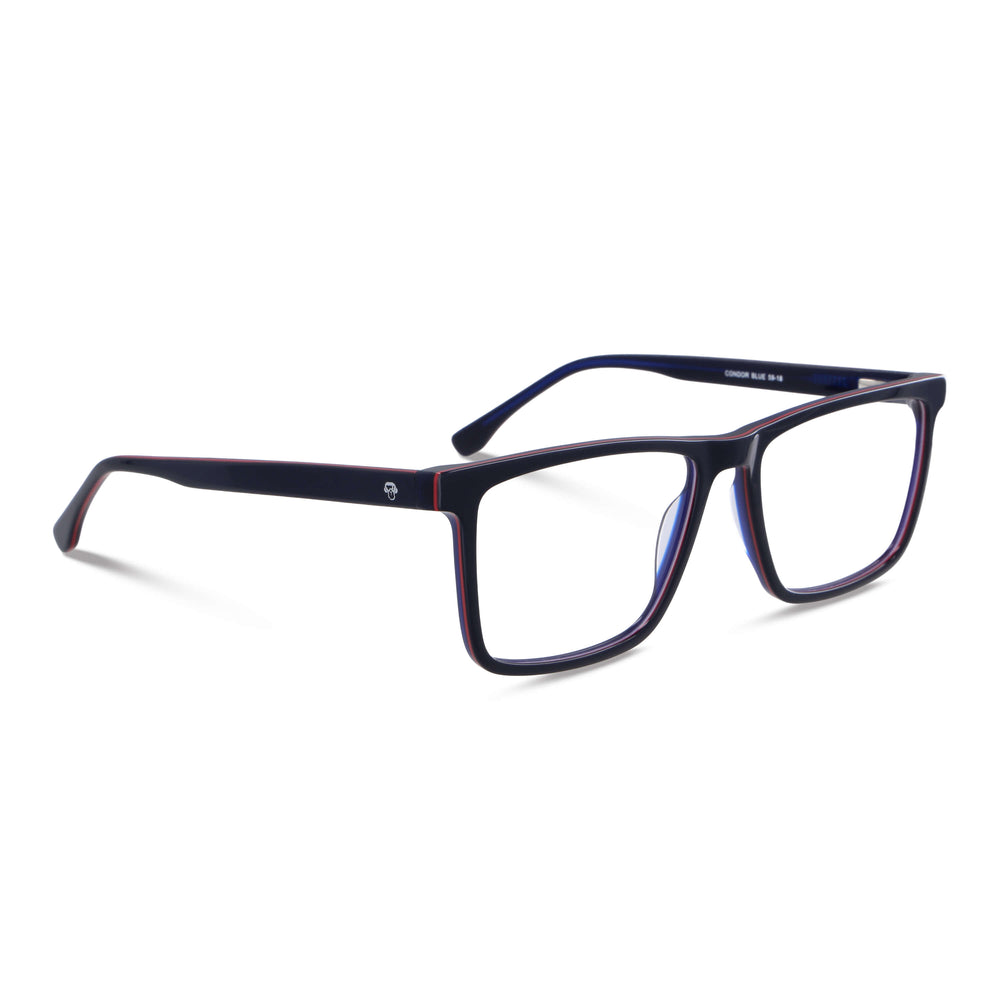 Cóndor lentes ópticos azul vista frontal estilo hombre #color_azul
