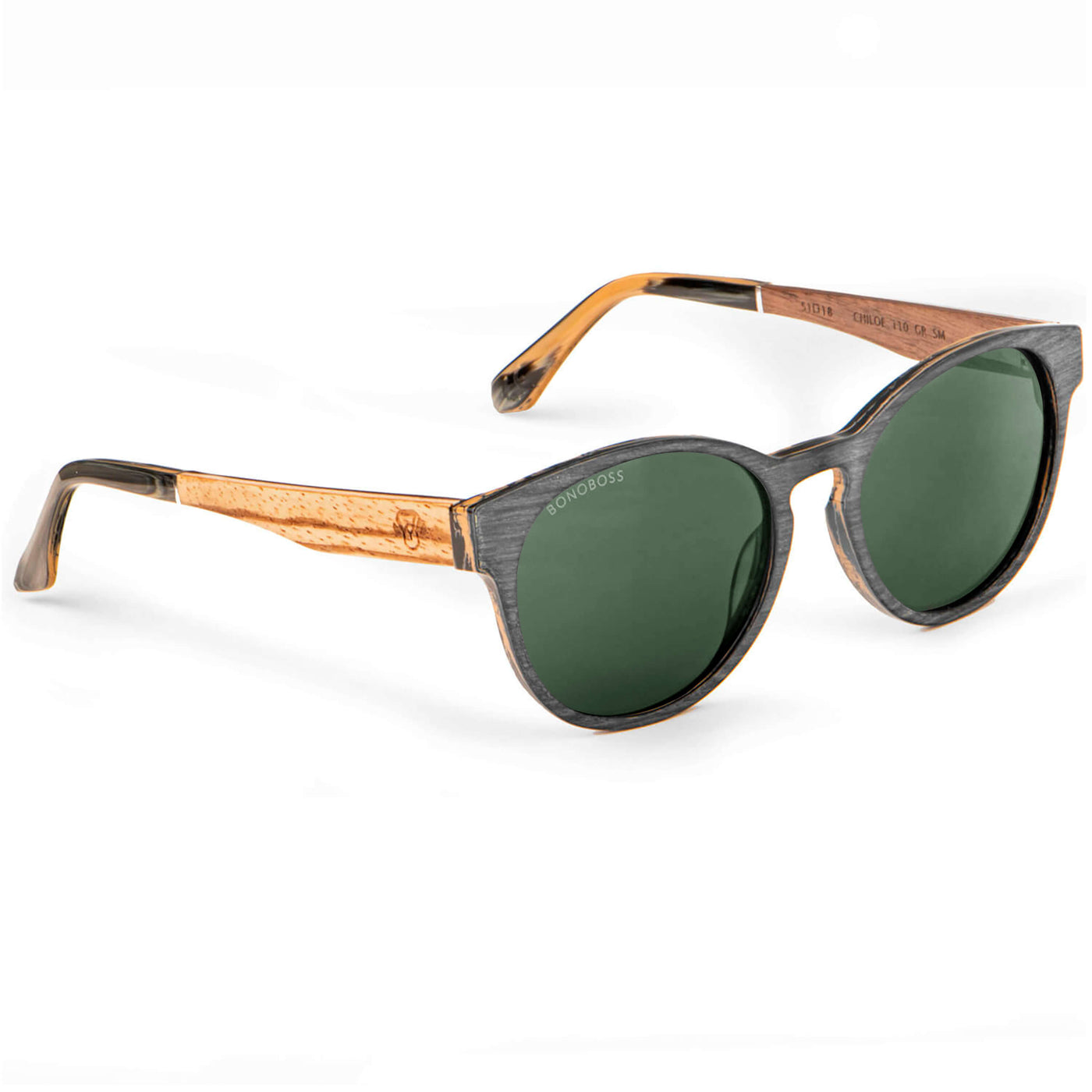 lentes anteojos de sol ovalados pata de madera color gris cristal color g15  para hombre y mujer