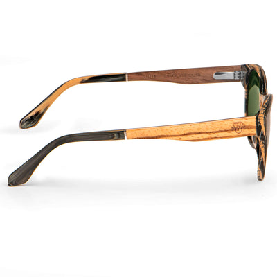 lentes anteojos de sol ovalados pata de madera color gris cristal color g15  para hombre y mujer