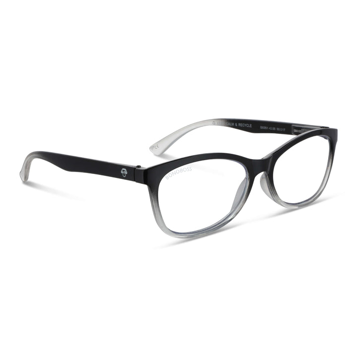 Figaro Stained vista angulada de lentes de lectura ovalados para mujer y hombre con filtro de luz azul para las pantallas)