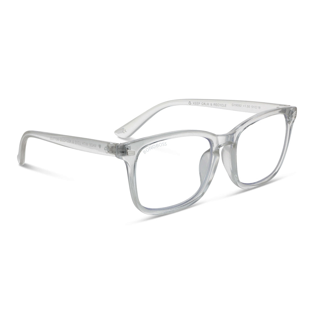 Oncol Transparent vista angulada de gafas de lectura presbicie leer ovalados redondos para hombre y mujer de cara redonda grande con armazon de plastico reciclados y colores distintos exclusivos con filtro de luz azul para las pantallas)