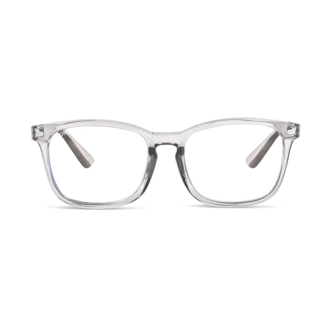 Oncol Transparente vista frontal de anteojos de lectura presbicie leer redondos ovalados para hombre mujer de cara redonda grande marco armazon de plastico reciclado y colores distintos con filtro de luz azul para las pantallas