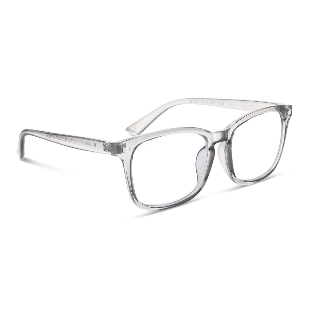 Oncol Transparente vista angulada de gafas de lectura presbicie leer ovalados redondos para hombre y mujer de cara redonda grande con armazon de plastico reciclados y colores distintos exclusivos con filtro de luz azul para las pantallas)