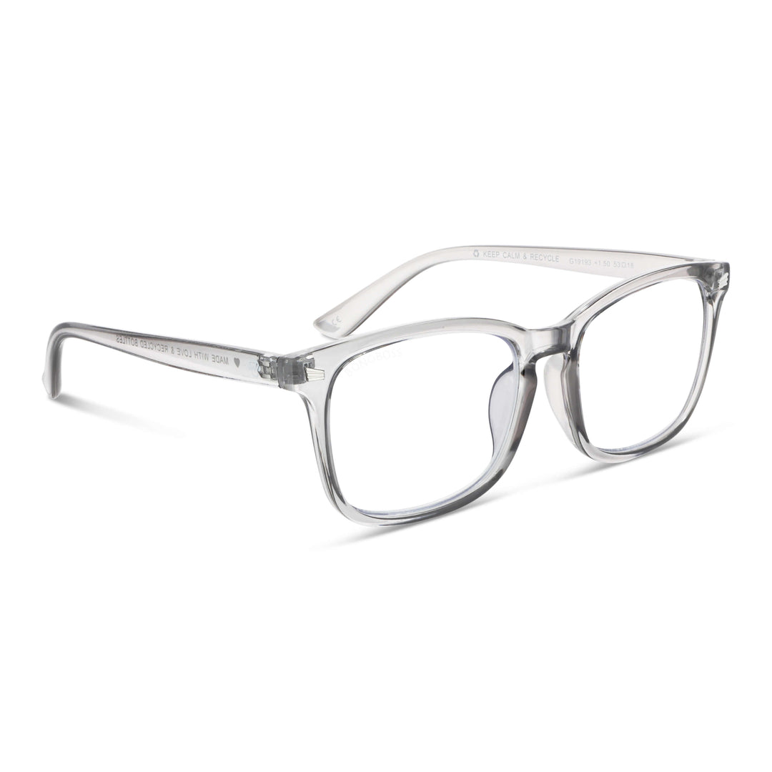 Oncol Transparente vista angulada de gafas de lectura presbicie leer ovalados redondos para hombre y mujer de cara redonda grande con armazon de plastico reciclados y colores distintos exclusivos con filtro de luz azul para las pantallas)