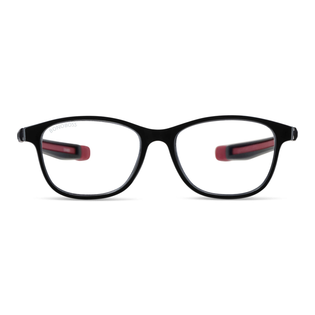 Slack Red vista frontal de lentes de lectura con colgante incorporado que cuelgan del cuello para hombre de cara redonda grande