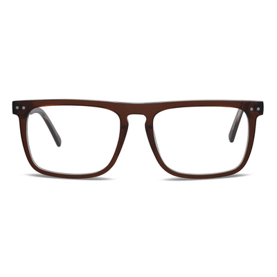 armazones marcos opticos de color café con clip de sol polarizado mica magnetica opticos con receta para hombre y mujer ecologico sustentable plastico reciclado