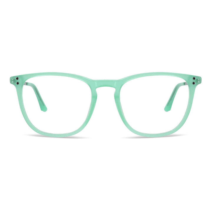 Erika Rayban azul lentes opticos con clip de sol magnetico polarizado con receta mayorista sustentable ecologico para homber y mujer vista frontal #color_green