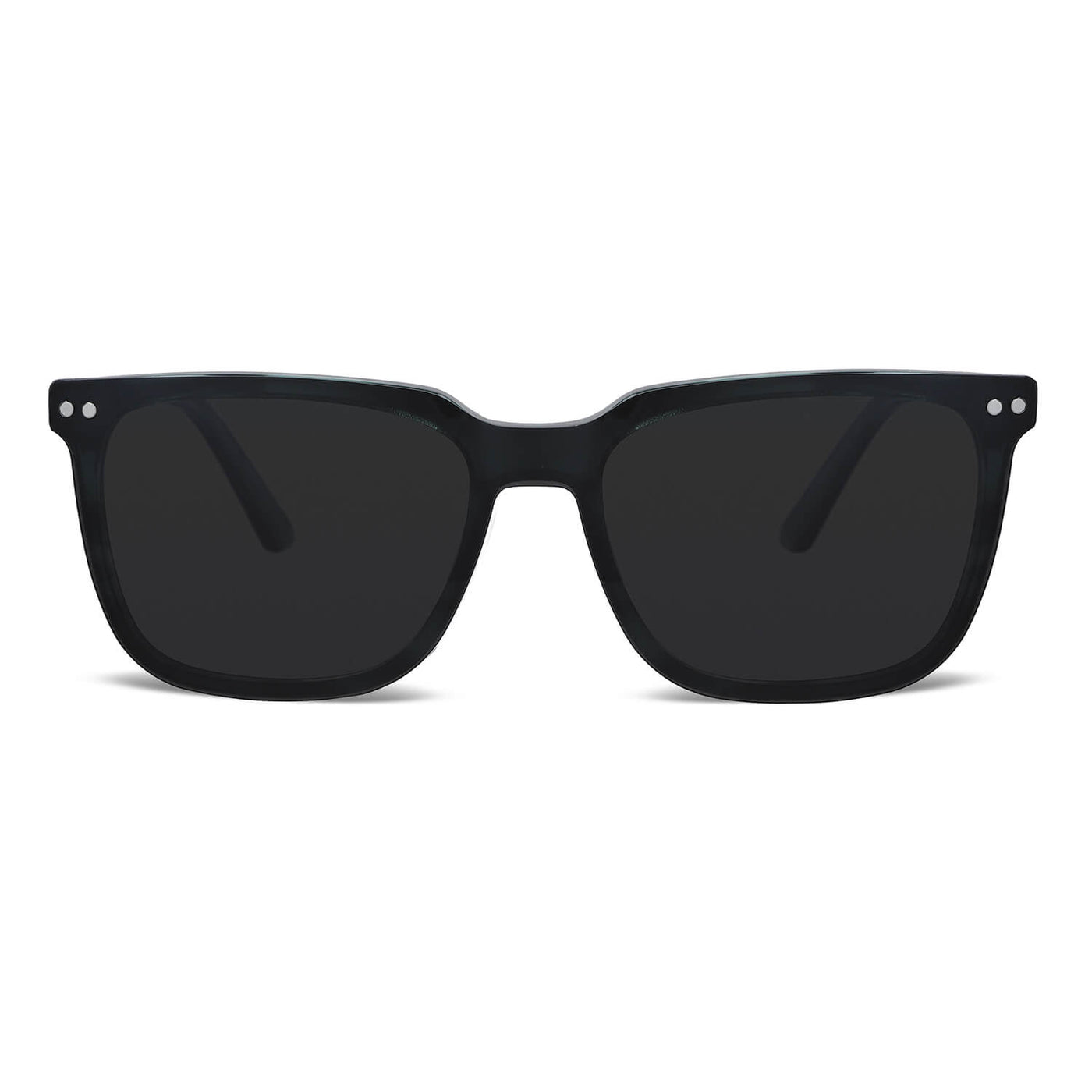 armazones marcos opticos de color negro con clip de sol polarizado mica magnetica opticos con receta para hombre y mujer ecologico sustentable plastico reciclado