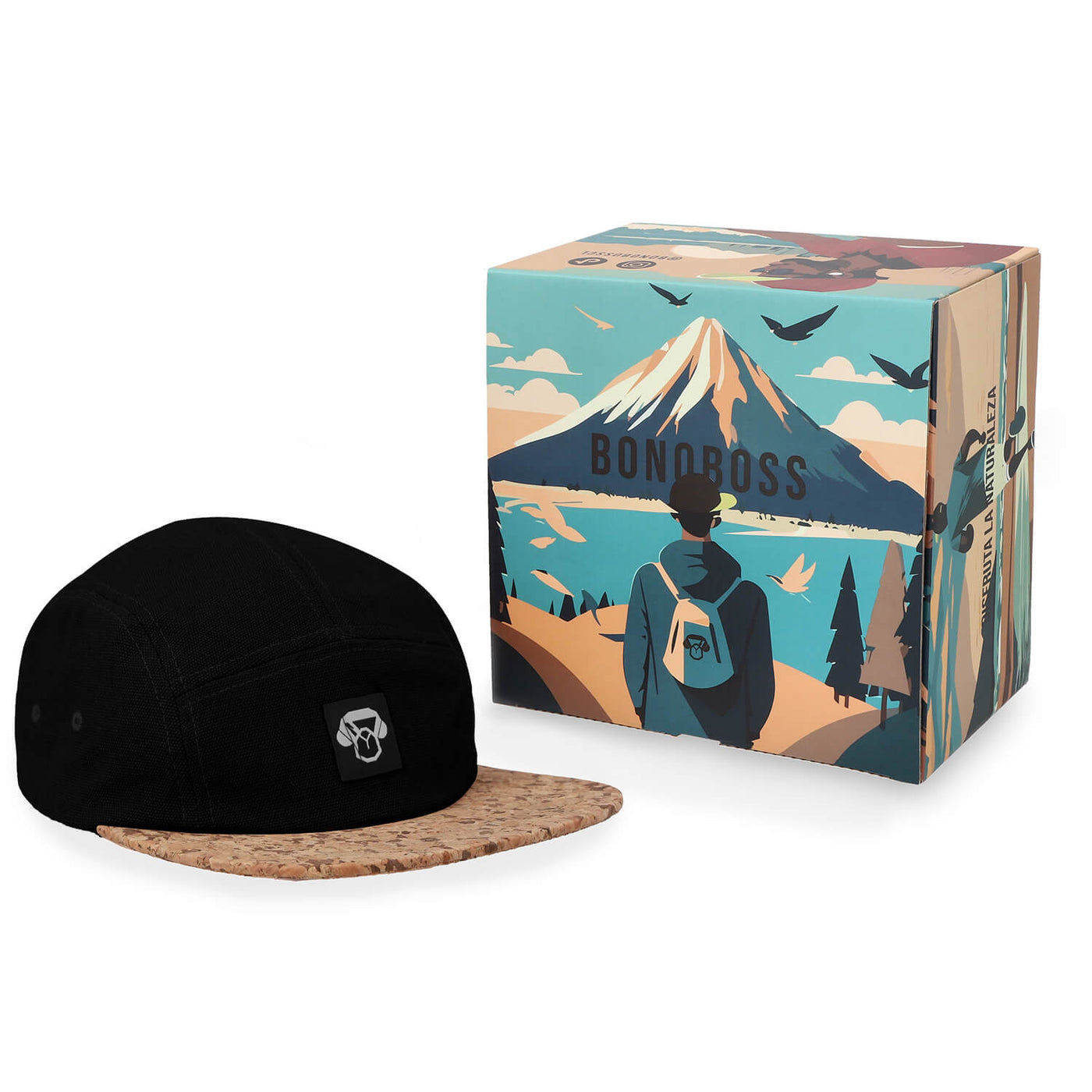 5 Panel Cork Cap Black