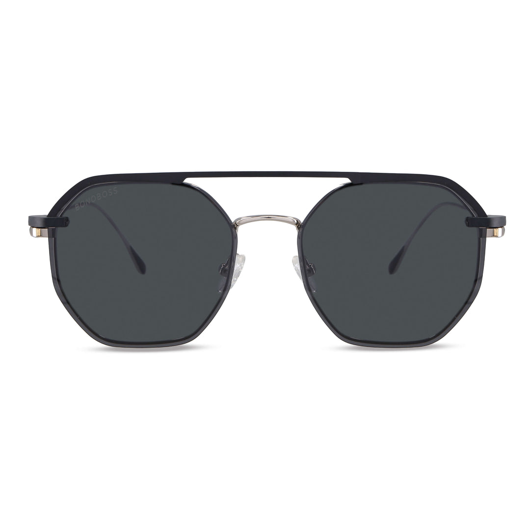 armazon optico con clip de sol polarizado delgado y liviano con o sin receta optica bonoboss distribuidor de marcos opticos mayorista de opticas #color_silver