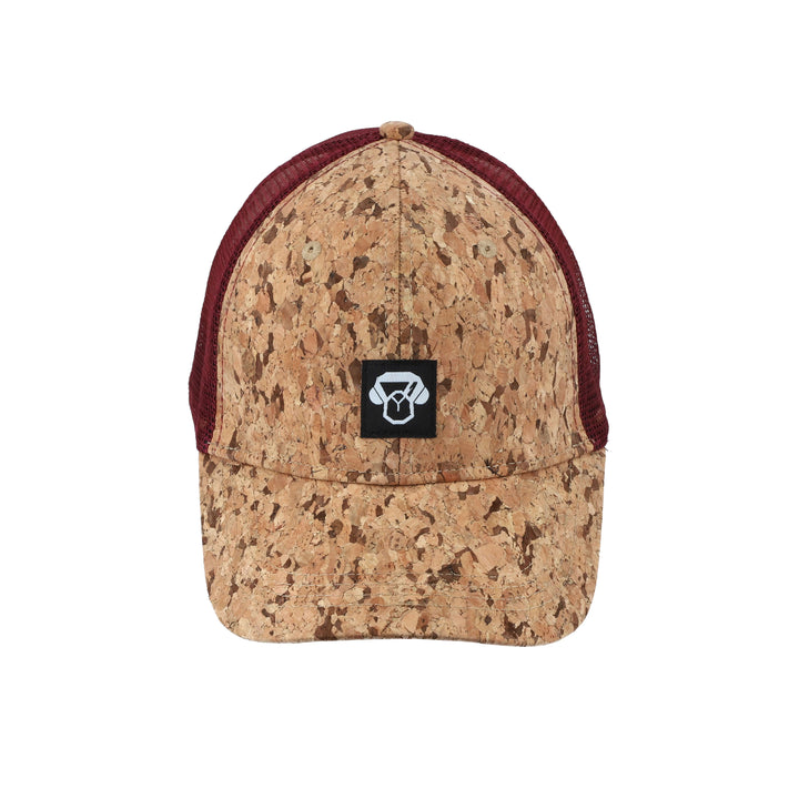 Burgundy Cork Mesh Cap