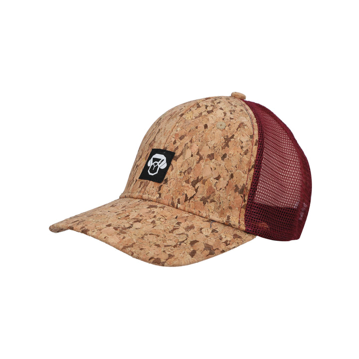Burgundy Cork Mesh Cap