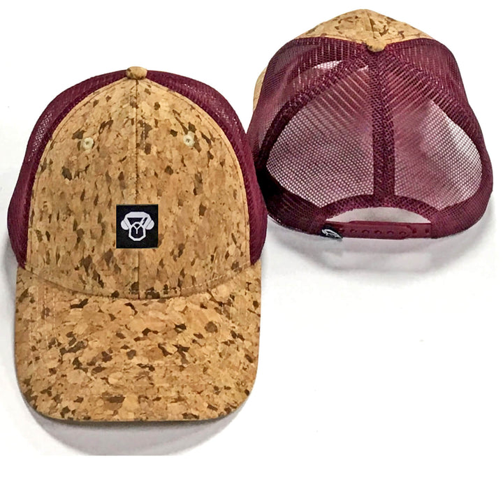 Burgundy Cork Mesh Cap