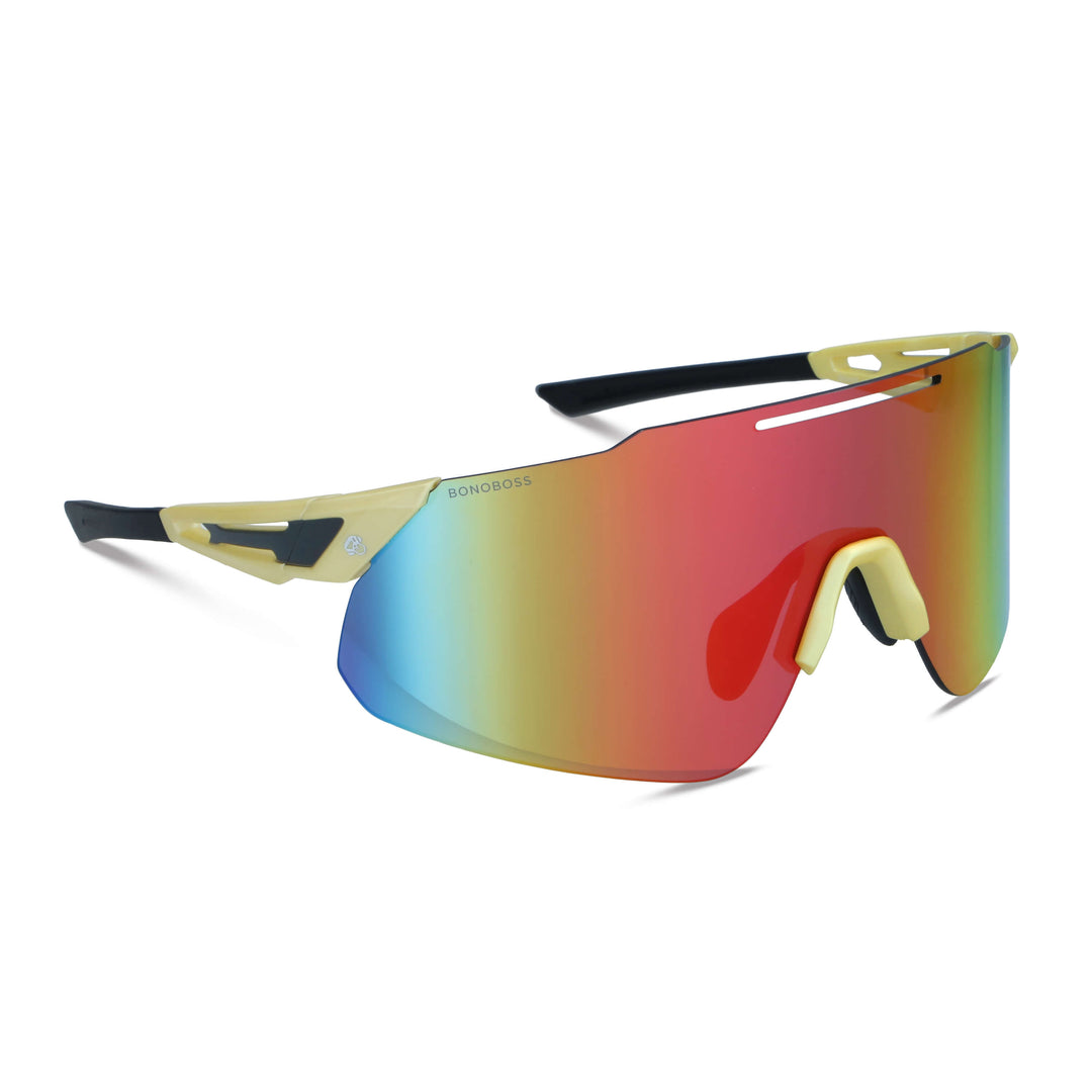 lentes anteojos de sol deportivos polarizados opticos para trial o bicicleta downhill o para nieve esquiar ryder de plastico reciclado sustentable ecologico con o sin receta regalo corporativo #color_yellow